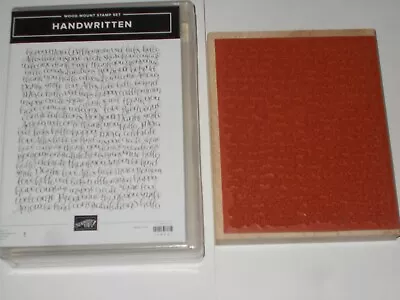 Stampin' Up HANDWRITTEN Wood Mounted Background Stamp (146521) • $8.99