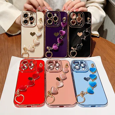 $15.85 • Buy For IPhone 14 13 Pro Max 12 11 XS XR 7 8+ Cute Strap Chain Shockproof Case Cover
