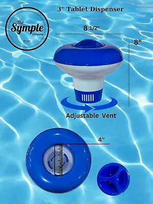 Pool Chlorine Floater - Floating Chlorine Bromine Dispenser For 3  Tablets • $11.99