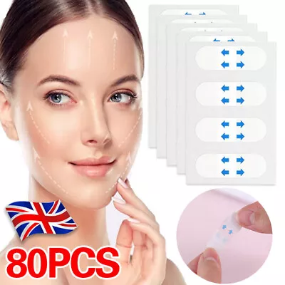 80Pcs Invisible Face Lift Tape Instant Face Lift Tape Double Chin Wrinkles Thin • £2.99