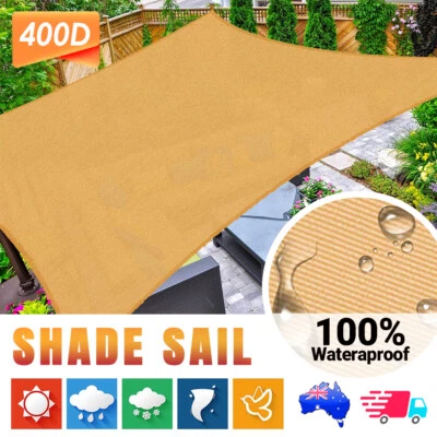 $51.29 • Buy 320GSM Sun Shade Sail WATERPROOF / UV Cloth Canopy Outdoor Awning Rectangle Sand