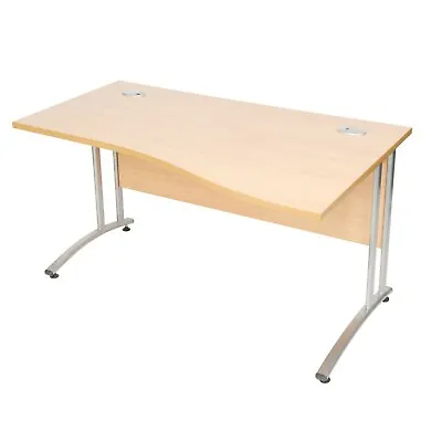 £125 • Buy Office Wave Desk - Right Handed Light Oak Vaneered 
