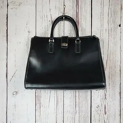 Franklin Covey Ladies Briefcase Laptop Bag Large Leather Black • $34.97