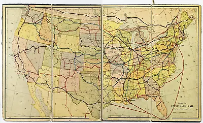 1893 Uncle Sam's Mail McLoughlin Bros Railroad U.S. Map Game ***Board Only • $100