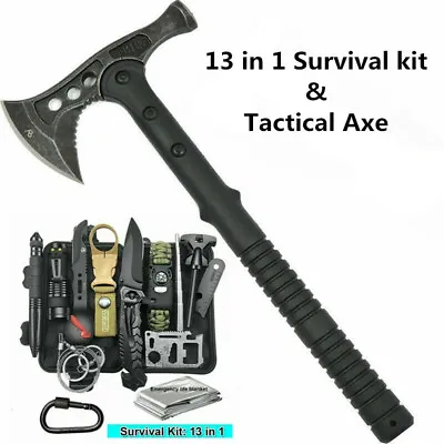 Camping 13 In 1 Survival Kit Tomahawk Emergency Equipment EDC Tool Tactical Axe • $59.99