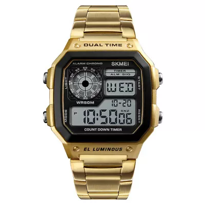 Sport Stainless Steel Men Watch 5ATM -resistant Digital B3R8 • $14.88