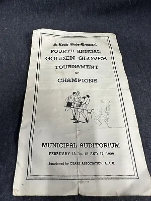 1939 Golden Gloves Program St Louis Globe Democrat Sanctioned By Ozark AAU • $18