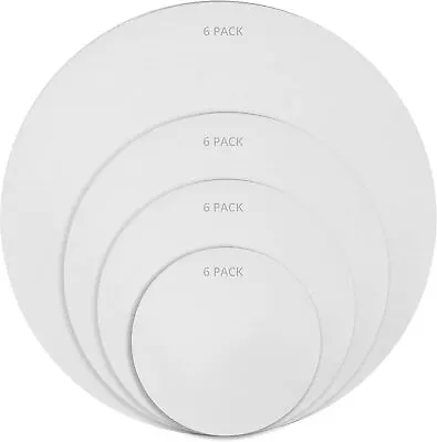 Belle Vous White Cardboard Circle Cake Base Boards (24 Pack) Round Plate Bases • £16.99