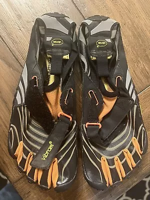 Men's Vibram FiveFingers Spyridon Minimalist Running Orange Black EUC Size 42 • $34.99