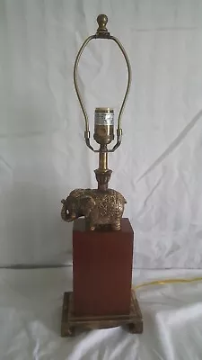 Vintage Brass Elephant Table Lamp • $39