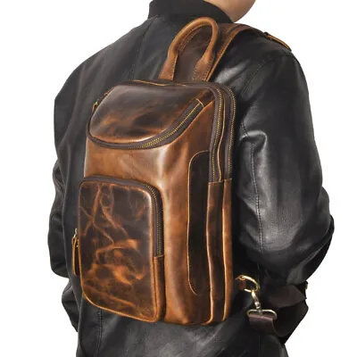 Men Vintage Shoulder Bag Sling Crossbody Chest Genuine Leather Satchel Backpack  • $110.99