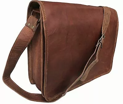Men's New Leather Crossbody Laptop Vintage Messenger Shoulder Satchel Brown Bag • $88