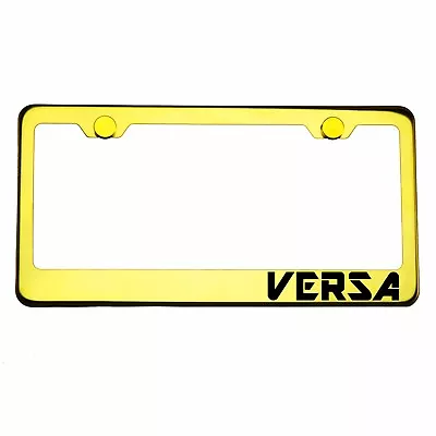 Gold Chrome License Plate Frame VERSA Laser Engraved Metal Screw Cap • $34.99