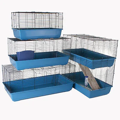 Rabbit Guinea Pig Indoor Cage Hutch - 80cm/100cm/120cm - Hay Rack & Water Bottle • £99.99