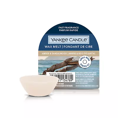 Yankee Candle Wax Melt Single Amber & Sandalwood  Scent Gift Present Decor • £6.16