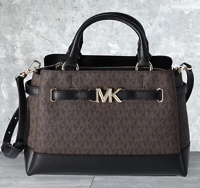 Michael Kors Small  Black /brown Satchel Carryall Signature Bag • $159.99