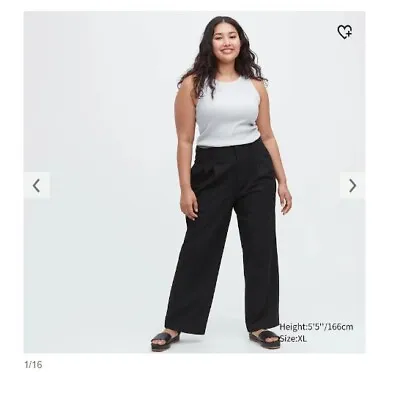 $30 • Buy Uniqlo Pleated Wide Pants Black Size L