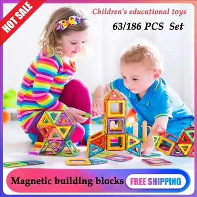 NEW Multicolour Magnetic Building Blocks Set Construction Building Big Size • £9.98