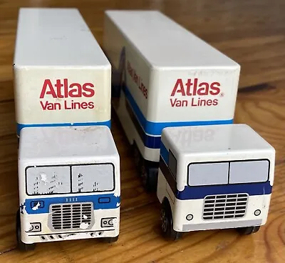 Vintage MAR TAR & RALSTOY Atlas Van Lines Moving Metal Toy Semi Trailer Trucks! • $9.95