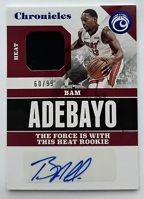 2017-18 Chronicles Basketball Bam Adebayo Blue Prizm Rookie Patch Auto Heat /99 • $0.99