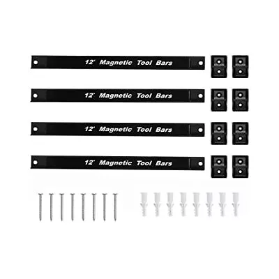 Magnetic Tool Holder 12 Inch 4 Pack Heavy Duty Magnet Tool Bar Strip Rack Wal... • $26.48