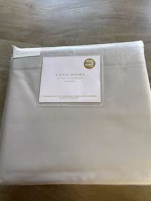 $90 • Buy Zara Home: Gray Duvet Cover - Luxury Cotton Satin - 500TC -QUEEN - NEW A9