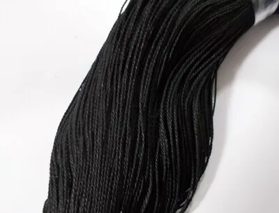 2 X 80m 1.5mm POLYESTER WAXED Jewelry Macrame Craft Wax Cord String BLACK W12 • $28.80