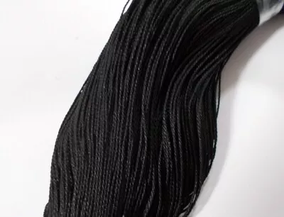 80m 1.5mm POLYESTER WAXED Jewelry Macrame Sewing Craft Wax Cord String BLACK W12 • $18