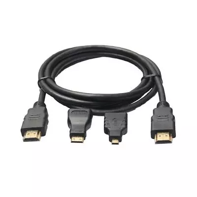 3 In 1 V1.4 HDMI To HDMI Mini HDMI Micro HDMI Cable For Xbox360 PS3 HDTV 1080P • £5.95