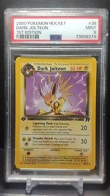 PSA 9 2000 Pokémon Team Rocket 1st Edition Dark Jolteon 38/82 • $90