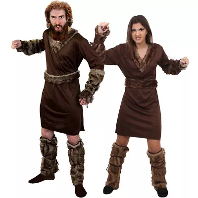 Couples Viking Costumes His And Hers Adult Medieval Warrior Fancy Dress Outfit • £36.99