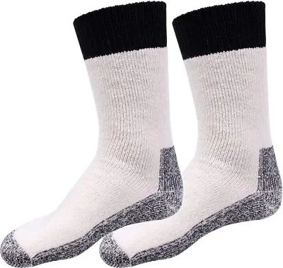 Mens Natural Heavyweight Thick Thermal Winter Boot Socks Pair USA Made • $9.99