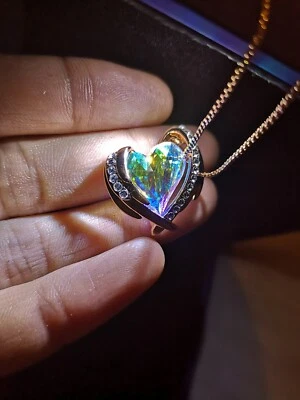 £15 • Buy Multicolored Crystal Heart Necklace And Earrings Set