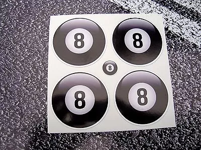 8 BALL Wheel Centres Vinyl Stickers 50mm VDUB Camper Mini / Pool • $4.70