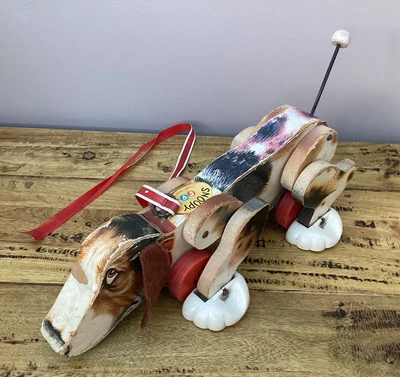 £15 • Buy Fisher-Price Vintage Wooden Pull Along Snoopy Dog Toy 181 1961