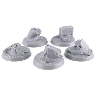 Resin Flying Bases 32mm X5 (a) Stone Ruins // Flying Stand Scenic AOS LOTR 40K • £4.99