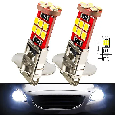 2X H3 White LED Light Replacement Bulbs Fog Lamp Globes Daytime Light SMD White • $16.19