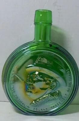 $19.99 • Buy  WHEATON FDR/Franklin D. Roosevelt Green Carnival Glass Bottle USA First Edition