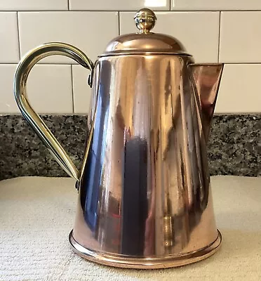 Vintage SPARTAN COPPERWARE Copper & Brass Coffee-Tea Pot With Lid 7.5” • $29.98