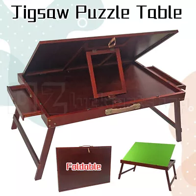 Jigsaw Puzzle Table Storage Folding Tilting 1000 Pcs Mat Board Organizer Wooden • $129.22