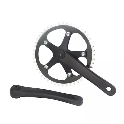 Black Bicycle CrankSet 48T X 175MM MTB Track Fixie Single Speed Bikes • $56.99