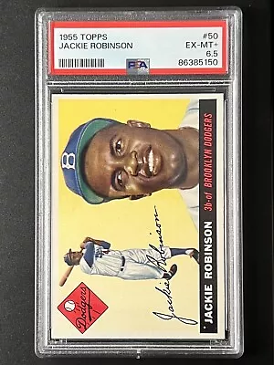 1955 Topps Jackie Robinson #50 PSA 6.5 EX-MT+ Not 6 Or 7 • $3000