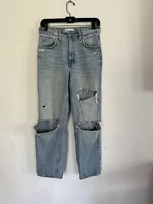 Zara Womens Distressed Mom Jean High Rise Size US 6 • $13.79