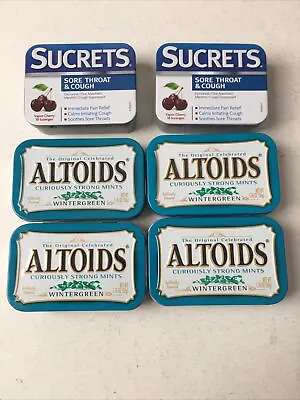 Lot Of 6 Empty ALTOIDS SUCRETS Tins Blue Fishing Sewing Geocaching Beading Craft • $4