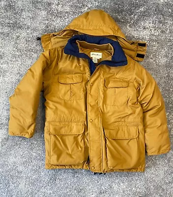 Eddie Bauer Ridge Line Parka Jacket Men’s M Wheat Detachable Hood Goose Down • $60