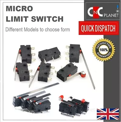 Limit Switch Long Curved Roller Lever 250V 5A Snap Action Micro Limit Switches • £6.99