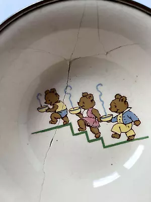 VTG Excello Baby/Child Warming Dish/Bowl On Base  Original Stopper 3 Bears • £8.54