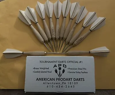 American ProDart Darts #1 White- Wooden Barrel 12pc Box-Steel Tip • $47.50