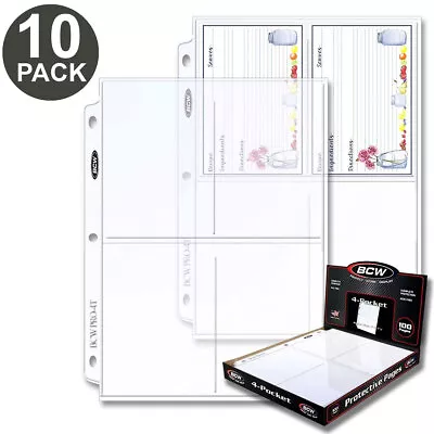 Lot Of 10 BCW Pro 4-Pocket 3.5x5 Photo / Small Postcard Pages Binder Sheets USA • $5.99