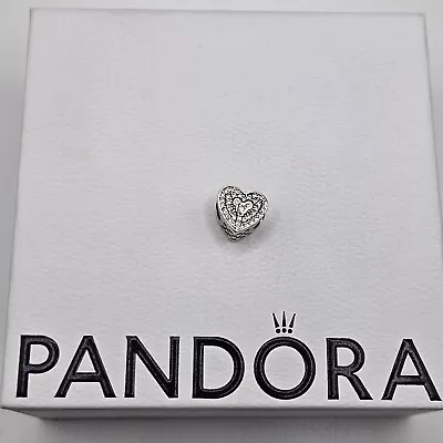 Genuine Pandora Disney Pave Sparkling Heart Mickey Mouse Charm ALE 925 #792049CZ • £30
